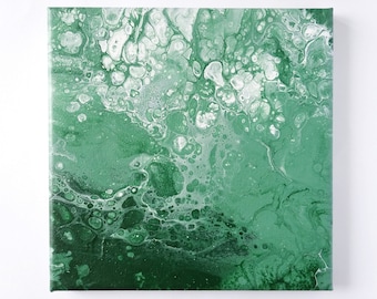 Abstract Art Acrylic Painting Original | "Mojito" 20cm x 20cm Canvas