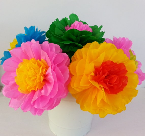 tissue paper fiesta flowers set of 10 flowers mexican tissue paper flower instructions