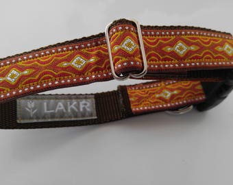 Metallic brocade ribbon Dog Collar