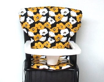 Eddie Bauer Newport or safety 1st wooden high chair cover replacement pad, nursery feeding chair pad, kids furniture protector, buttercups