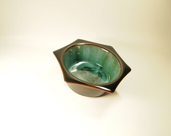 "Blue mountain pottery" pottery small bowl Turquoise, green, black
