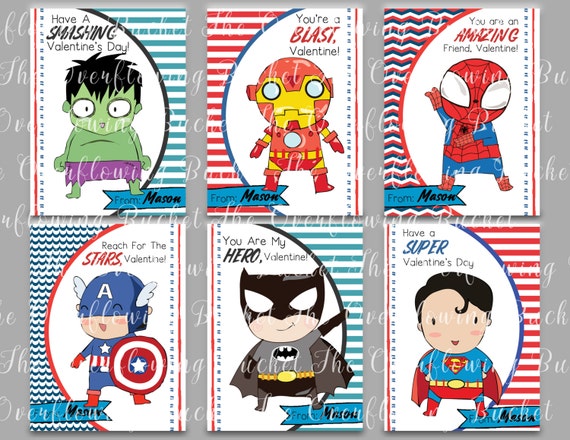 Superhero Valentine Cards Kid Valentine Cards Classroom