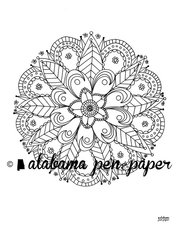 Floral Medallion Coloring Page Download