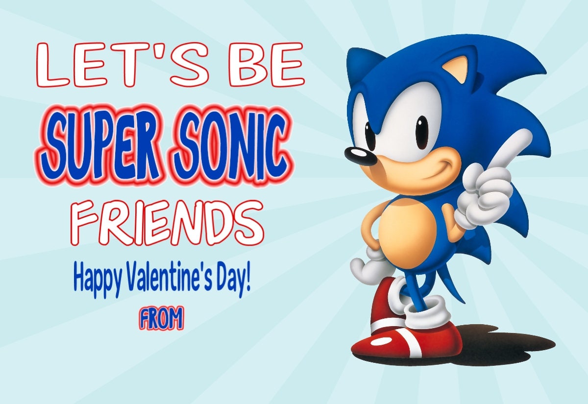 Sonic the Hedgehog Valentine Cards Print at Home File Will
