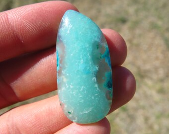 Brecciated Chrysocolla in Chalcedony Cabochon Inspiration Mine, Arizona