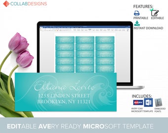 return address label template editable in microsoft word