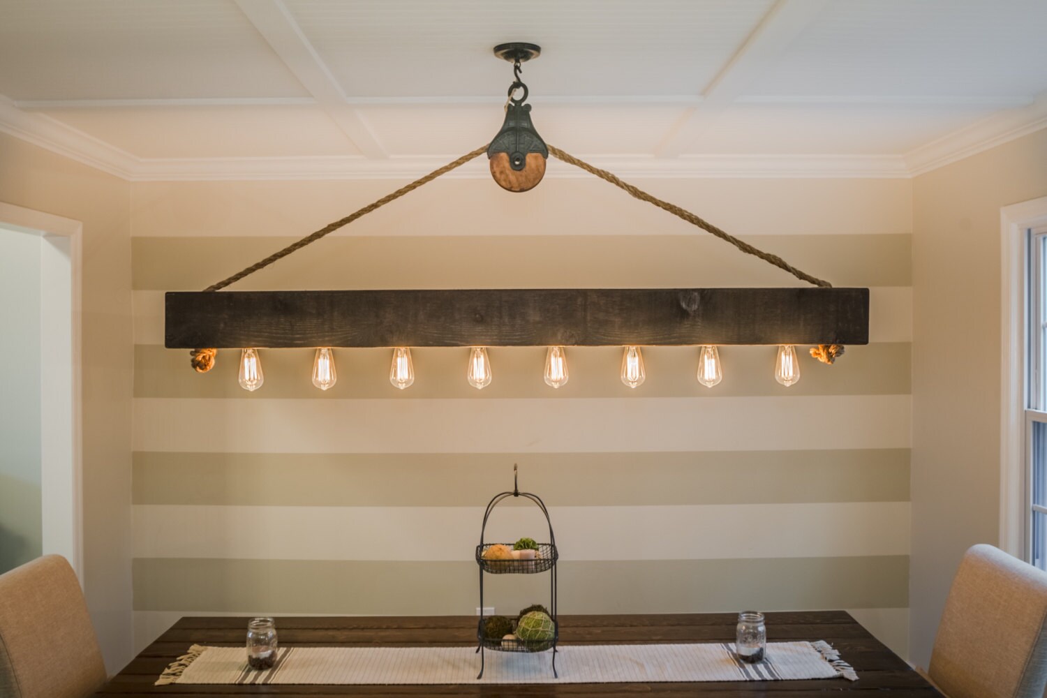 Rustic Edison Bulb Living Room Chandelier