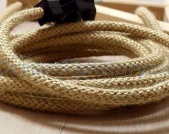From 3ft Jute Textile cable Cloth cord Fabric Covered Wire 2x0.5 20/2 AWG Cloth wire Cloth cord Color cord Electrical cord Fabric cable