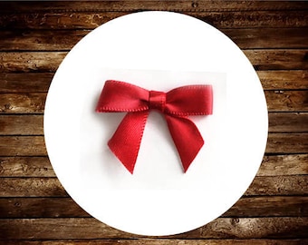 48 Mini RED Satin Bows - Ready for crafting