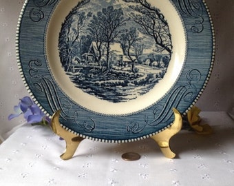 Vintage Dinner Plate Currier and Ives The Old Grist Mill by Royal