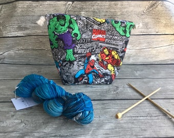 We Have A Hulk - Project Bag -- Drawstring Knitting Bag -- Yarn Bag -- Crochet Bag