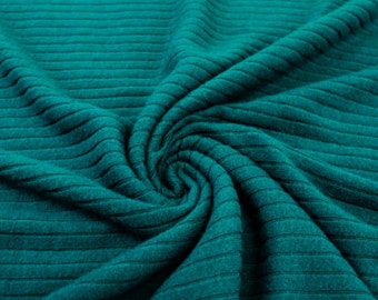 Teal Cloud Brush Rib Sweater Knit Fabric - 1 Yard Style 6372