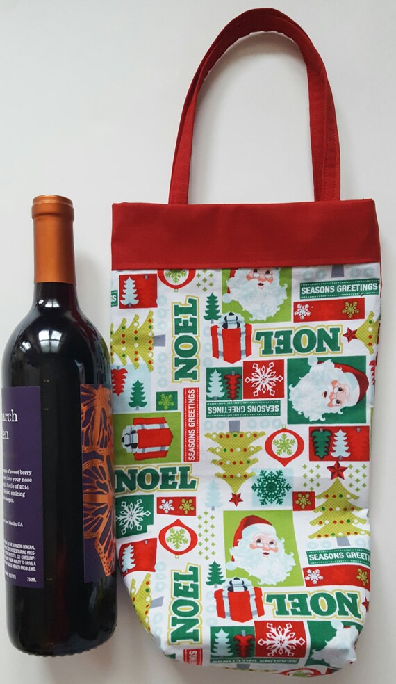 christmas wine tote