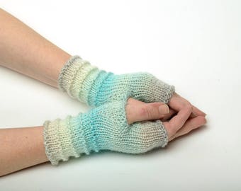 ladies gloves, gift for her, knit arm warmers, Fingerless Gloves arm mittens