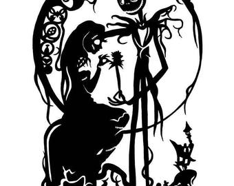 Nightmare before Christmas, Jack and Sally decal.