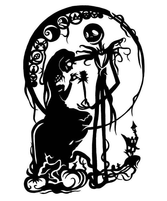 Nightmare before Christmas Jack and Sally decal.