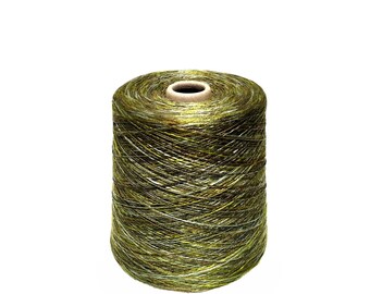 Green Space Dye Rayon Slub Yarn, Sport weight. 2.3 LBS. Cone KNITTING - WEAVING - Crochet