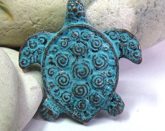 Greek Mykonos Sea Turtle Pendant