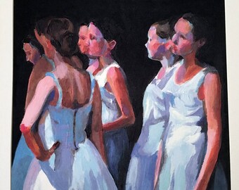 Dancers at the Backstage- illustration paper print- wall art-11.6/11.8 inch