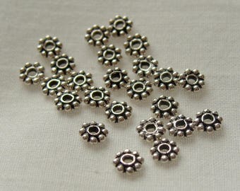 2 Dozen Sterling Silver 5mm by 1.3mm Rondelle Spacer Bead Findings (512)