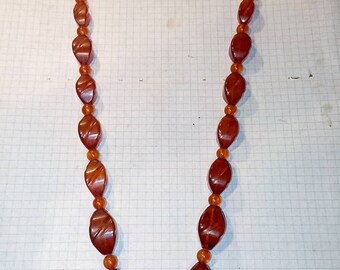 antique vintage amber beads USSR times, Soviet jewelry