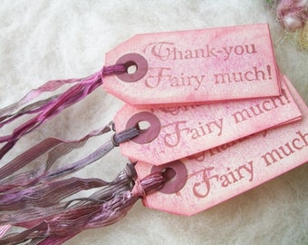 Thank You Fairytale Gift Tags 10 Bag Tags or Box Label Thank You Fairy Much Birthday Thank You Party Tag
