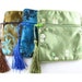 Lined Satin Pouch Jewelry Zipper Bags with Tassel 4 1/2" Square (Set of 3)
