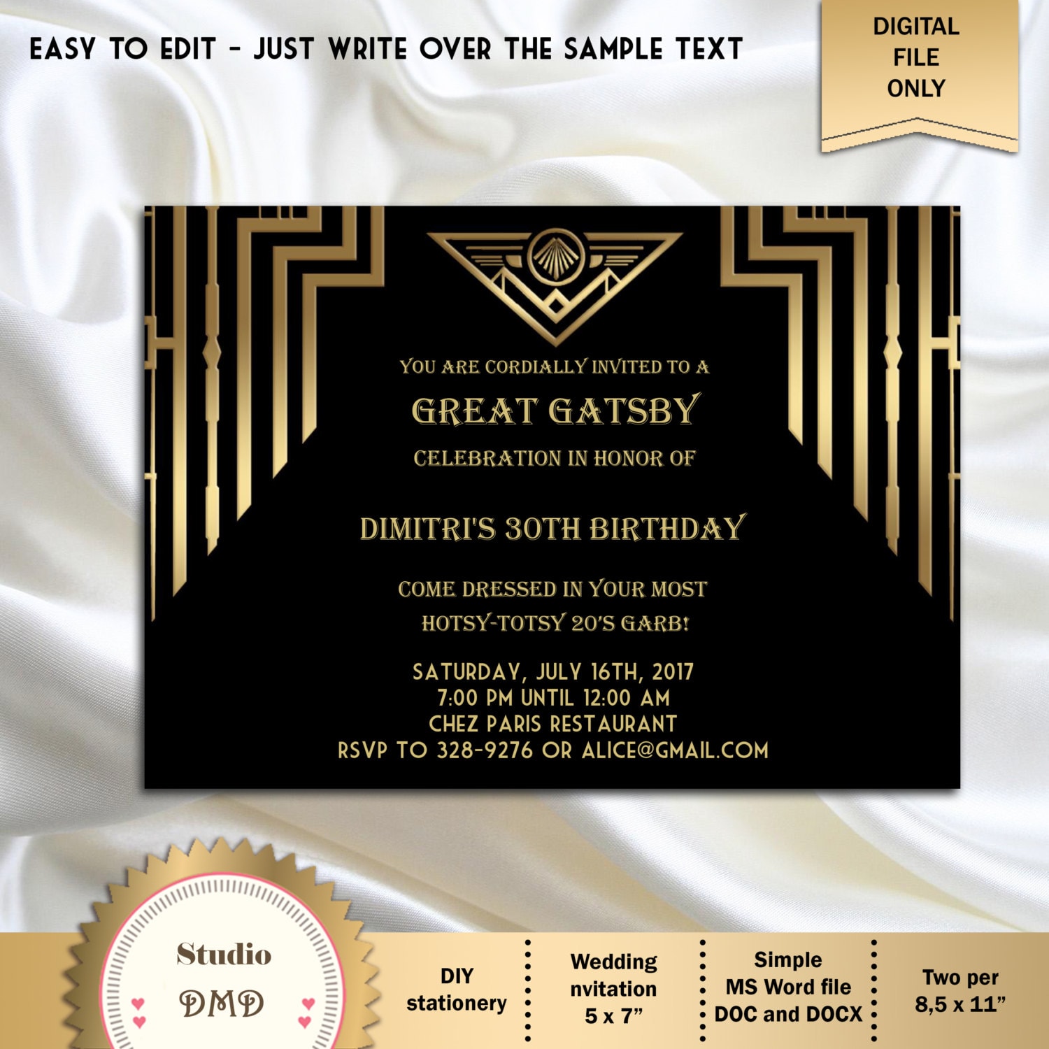 This is an image of Sweet Gatsby Party Invitations It is a photo of Sweet Gatsby Party Invitations