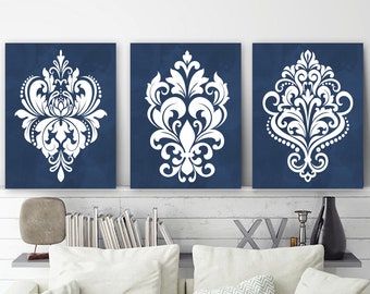 Blue Wall Art Navy Home Decor Live Laugh Love CANVAS