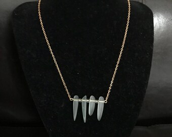 seaglass bar necklace
