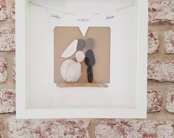Personalised wedding pebble art