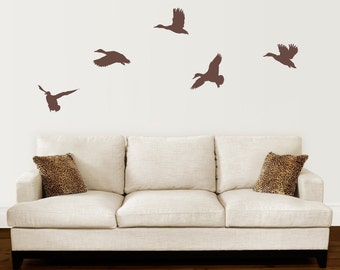 Duck Wall Decal Set - Mallard Ducks Flying Decal - Set of 5