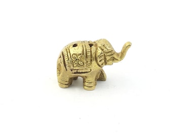 Small Brass Elephant Incense Holder Statue, Spiritual, Deity Statue, Meditation Statue, Home Decor, Alter Ornament