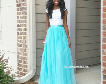 Silky Mesh Tulle Maxi Skirt "Doll Ann" - XS - 6XL Plus Size, Any Height