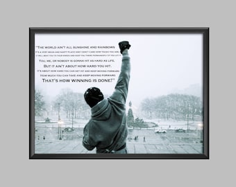 Rocky Balboa Quote Poster Wall Art Picture Print A4 - A3 - A2 - A1 - A0