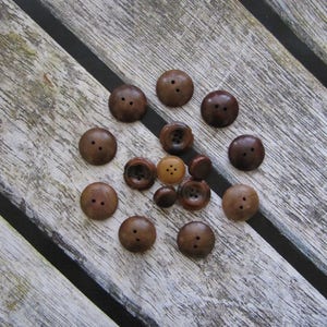 Set 16 Large Wooden buttons supplies craft buttons vintage buttons USSR button wood buttons doll making button sewing buttons old