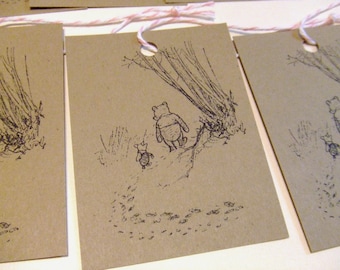 Classic Winnie the Pooh and Piglet Gift Tags - Set of 6