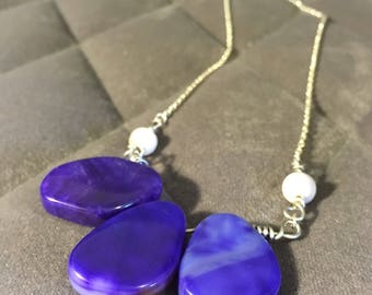 Purple Stone Bib Necklace