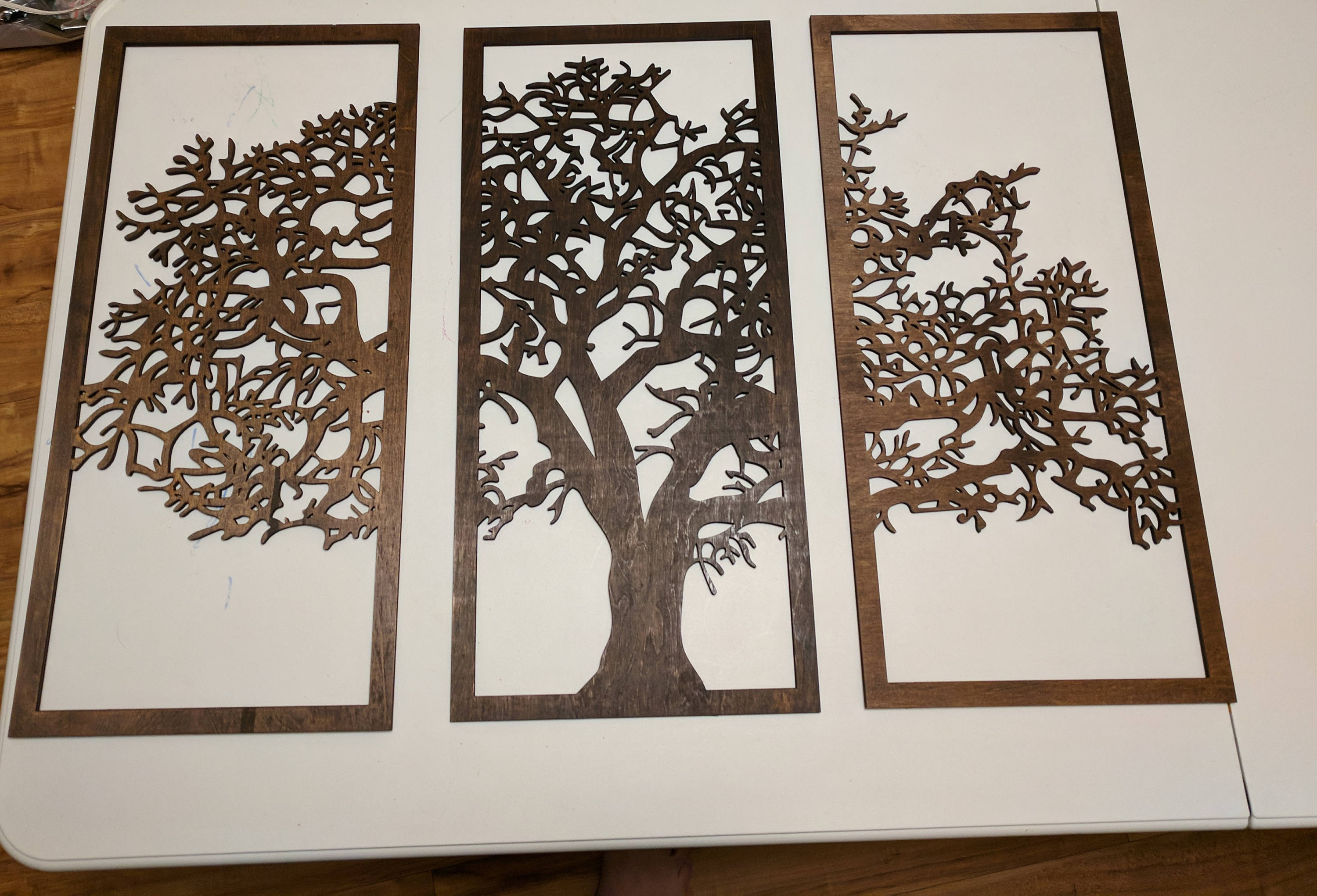 3 panel Wooden Tree Wall Art