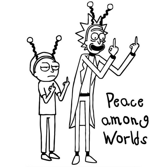 Download Peace among worlds Rick and Morty inspired vinyl decal