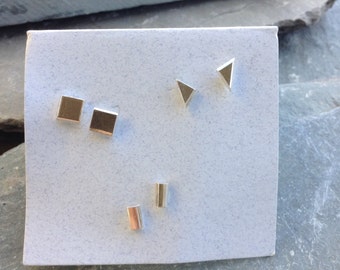 Single Sterling STUD Earring. Choose your shape!