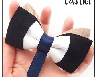 Castiel Inspired Hair Bow / Bow Tie (Double / Single) (Supernatural)