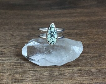 New Lander Turquoise/Chalcosiderite Ring // Sterling Silver