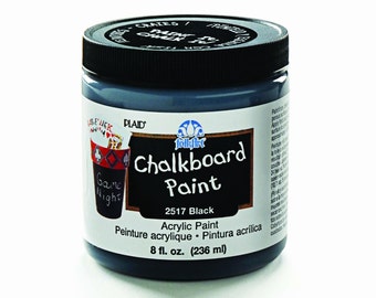 FolkArt Chalkboard Paint Assorted Colors - Black, True Blue, Gray, Hot Pink, Purple (8-Ounce) U.S.A. Seller with Fast Shipping