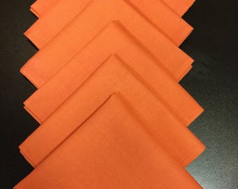 Cotton Fabric Napkins Orange Set 6