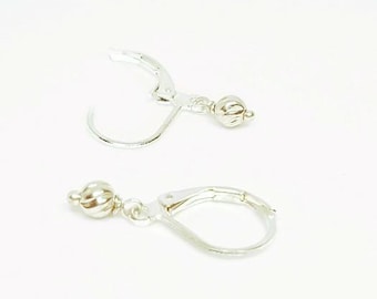 Silver Dangle Earrings Small, Silver Dangle Ball Earrings, Dainty Silver Earrings, Gift for Her Under 20, Bridesmaid Gift Earrings Silver