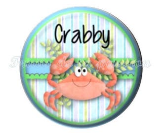 1 round cabochon 30 mm, animal, crab