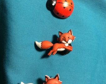 Cute Running FOXES Red Fox Clog Shoe Charms