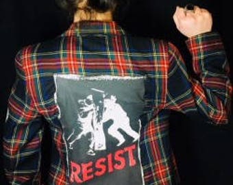 Plaid Blazer with Resist Patch