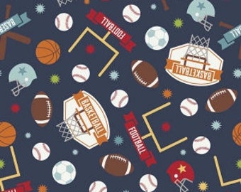 Game Day, Sports, Navy, Riley Blake Designs, 1/2 Yard